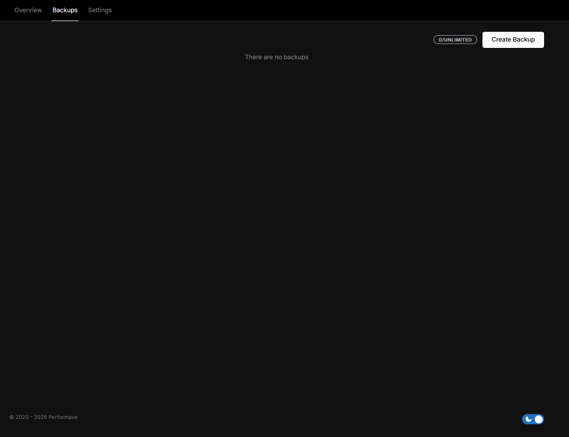 Dashboard správy VPS